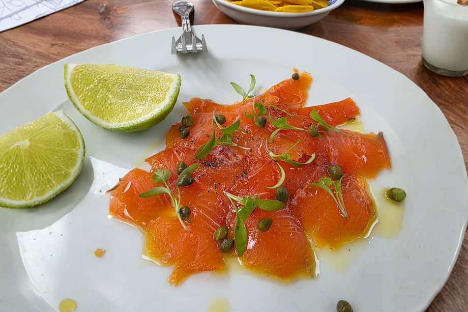 Gravlax de trucha del altiplano