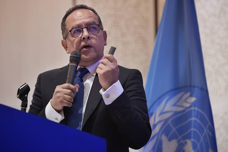 Juan Carlos Monge, durante la presentación del informe anual en Bogotá.