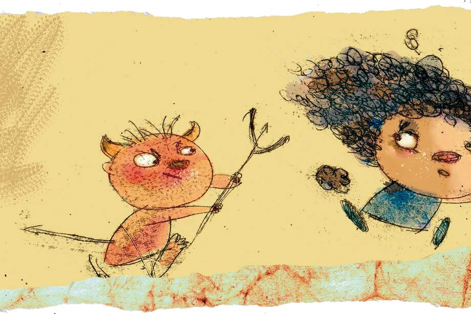 Las ilustraciones de la obra de teatro "Pelos de diablo" fueron realizadas por Alekos, autor de libros infantiles como "El sombrero" y "Rapito y sapón".