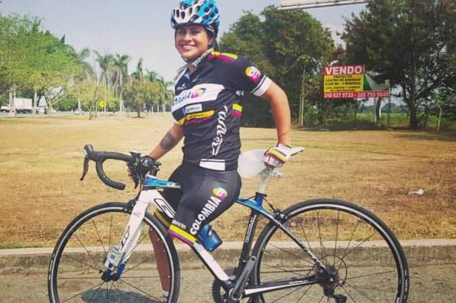 Yady Fernández, paraciclista colombiana. / AFP