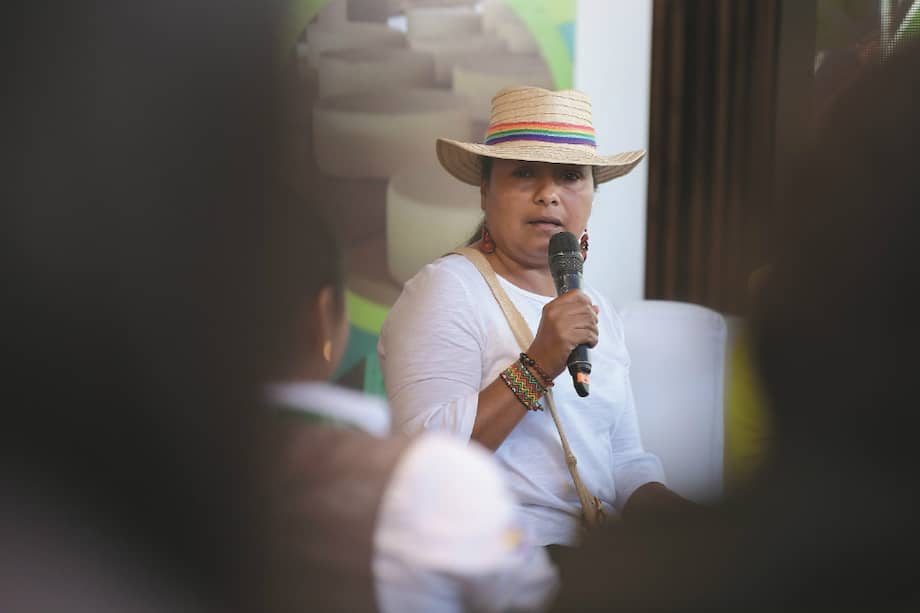 Asceneth Pérez, de la Asociación de Cabildos Indígenas del Norte del Cauca (ACIN)./ Óscar Pérez.