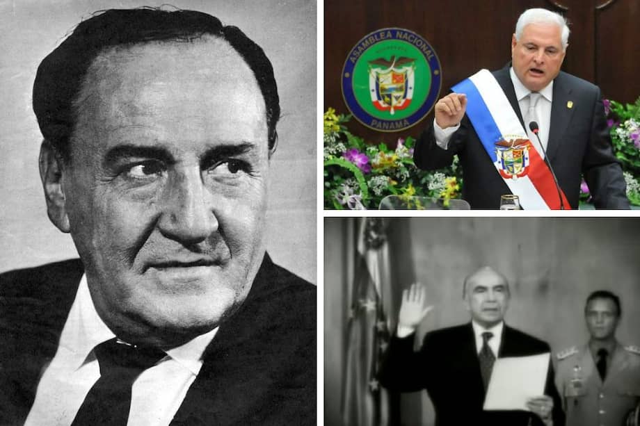 De izquierda a derecha y de arriba abajo: Víctor Raúl de Haya de la Torre, Ricardo Martinelli y Pedro Carmona, tres de los asilados políticos más recordados en la historia reciente de Colombia.