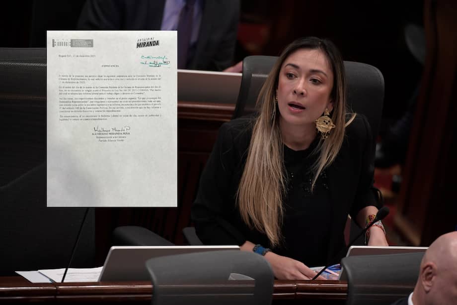 La representante Katherine Miranda radicó una constancia ante la Comisión Séptima en la que señaló que los impedimentos discutidos y votados este 11 de diciembre son irregulares.