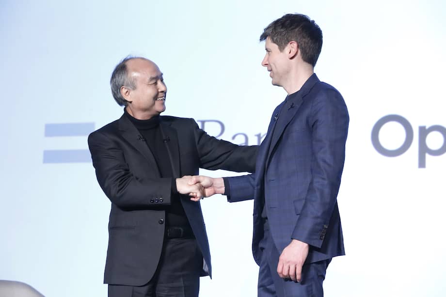 Masayoshi Son y Sam Altman en Tokio en 2025.