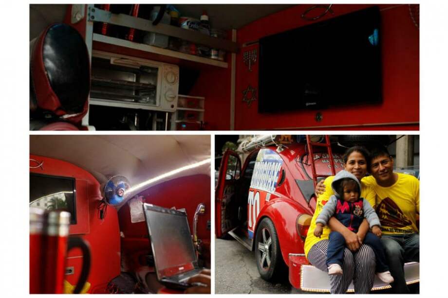 Este Volkswagen Fusca cuenta con conexión a internet, televisión, cocina, un retrete, cama y hasta un pez como mascota / EFE