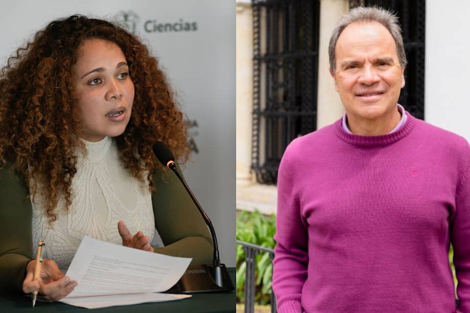 Ministra de Ciencias, Yesenia Olaya (izquierda). Jerónimo Castro, director de Colfuturo (derecha).