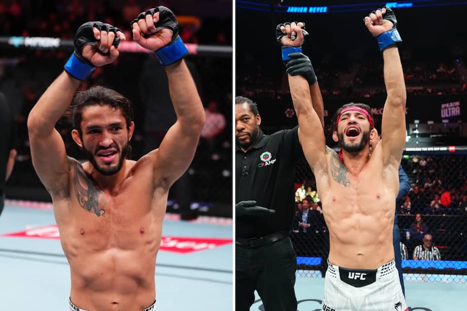 El luchador bogotano Javier 'Blair' Reyes celebra su victoria frente al Douglas Silva en la UFC.