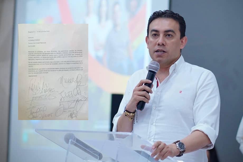 Alexander Vega, codirector del Partido de la U, recibió una petición de varios congresistas para que se llame con urgencia a una reunión de bancada.