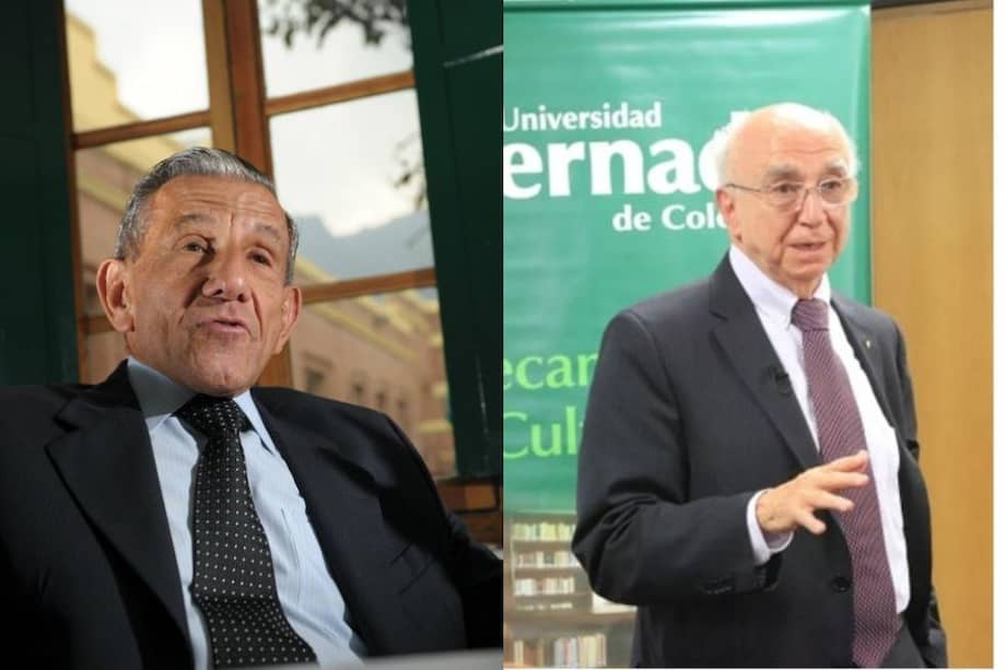 Julio Londoño Paredes, diplomático, militar y académico colombiano, y Jorge Enrique Valencia Jaramillo, economista de la Universidad de Antioquia.