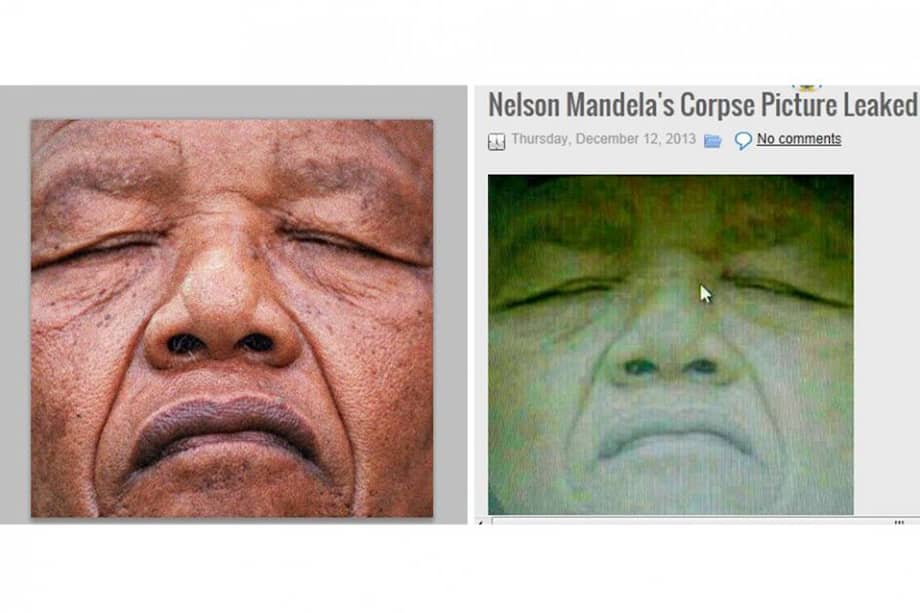 La fotografía parece ser una imagen, ligeramente retocada, tomada en 1991 por un fotógrafo de la AFP durante la primera asamblea del Congreso Nacional Africano (ANC).