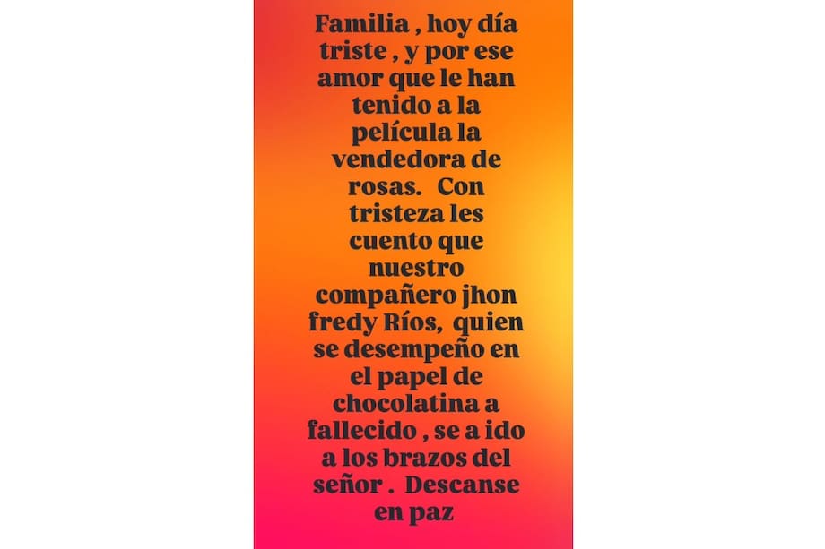 triste”
Lady Tabares anunció la noticia a través de un conmovedor mensaje publicado en sus redes sociales.