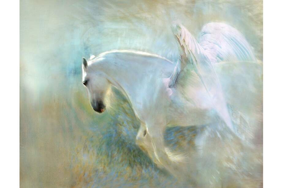 Pegaso, en la mitología griega, es el primer caballo que estuvo entre los dioses. Nació de la sangre derramada de Medusa cuando Perseo la decapitó.