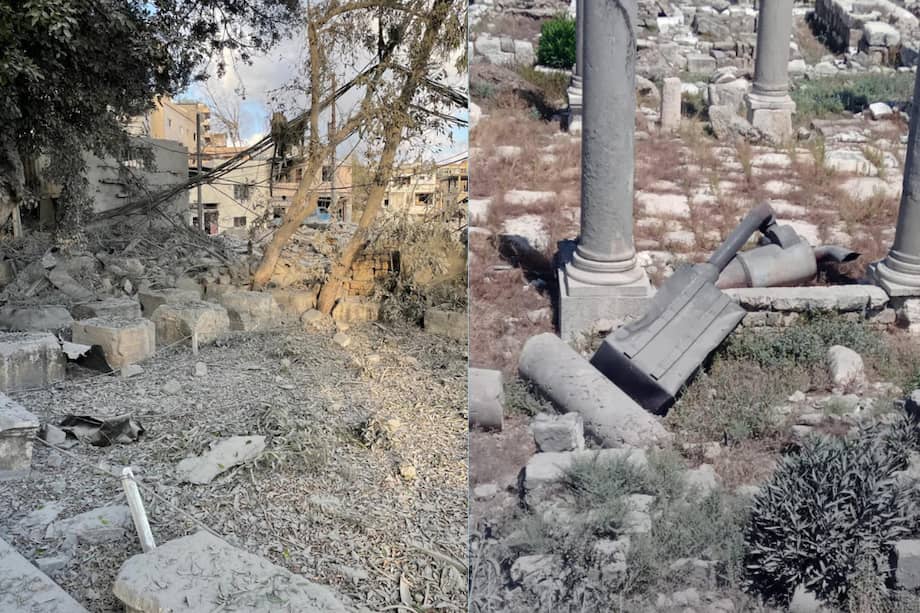Ruinas de Tiro, Líbano, tras bombardeos israelíes.