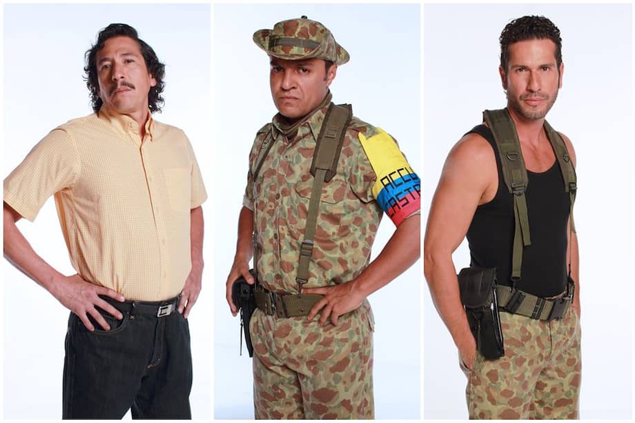 De izquierda a derecha: Elkin Díaz (Vicente Castaño), Julián Román (Carlos Castaño) y Gregorio Pernía (Fidel Castaño). / Cortesía RCN