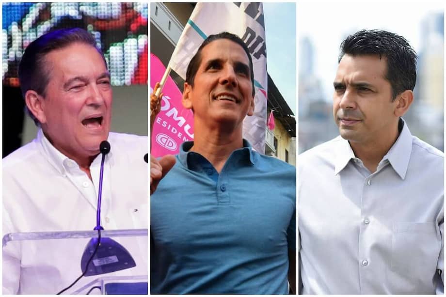 Laurentino Cortizo, Rómulo Roux y Ricardo Lombana, los favoritos en las encuestas para la presidencia de Panamá. / EFE / AFP / Facebook