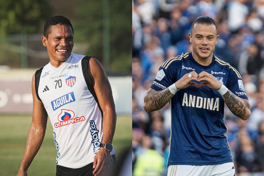 Carlos Bacca, goleador del Junior, y Leonardo Castro, máximo anotador de Millonarios.