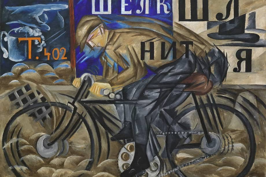 "Ciclista" de Natalia Goncharova. El movimiento artístico futurista nació a principios del siglo XX.