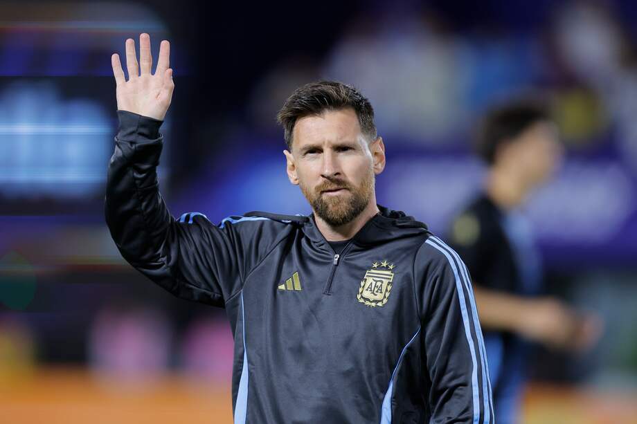 Lionel Messi previo a un partido de las eliminatorias sudamericanas para el Mundial de 2026.