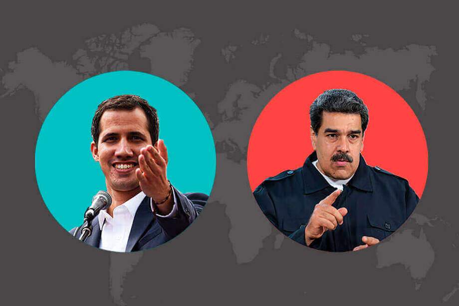 Juan Guaidó, presidente de la Asamblea Nacional de Venezuela, y Nicolás Maduro, presidente de Venezuela. / El Espectador