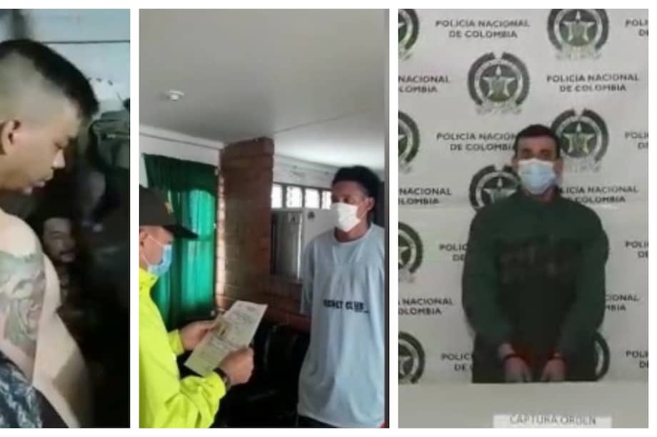 Supuestos miembros de la estructura Suroeste del Clan del Golfo. A la izquierda, Mario de Jesús Ospina, alias "El Indio".