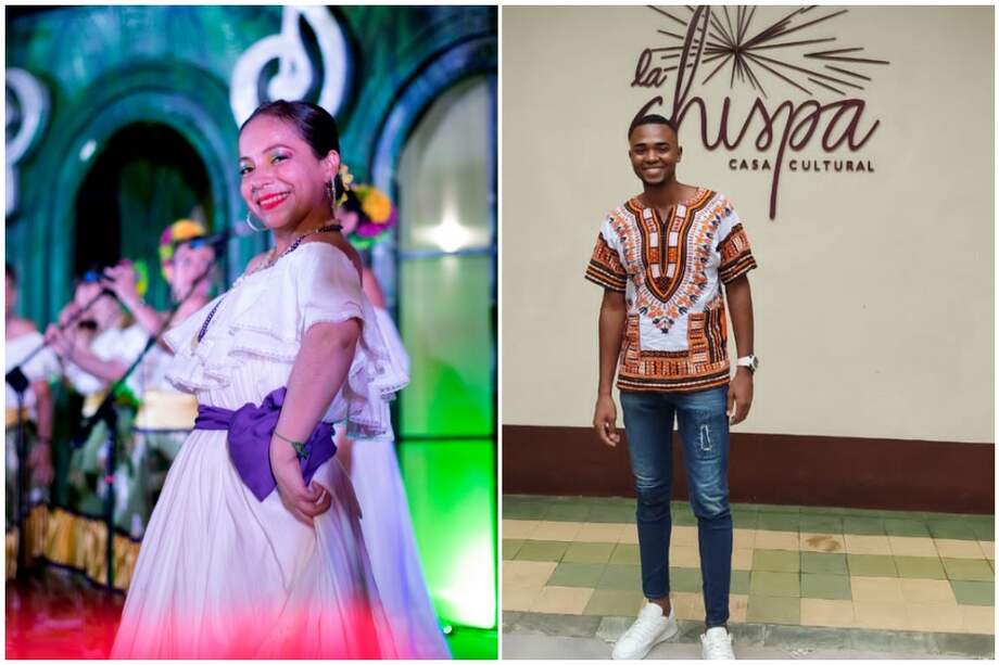 Candelaria Beltrán y Brayan Minota son dos exponentes jóvenes del bullerengue. / Foto de Candelaria Beltrán: Orbe ART / Sebastián Chaparro.