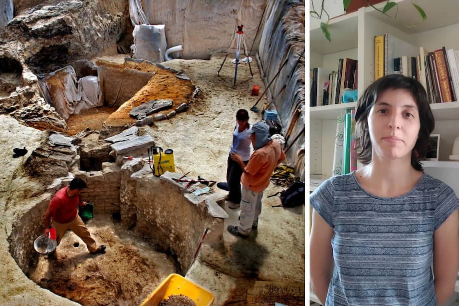 Izquierda: entre los años 2.900 y 2.800 a.C. (Edad del Cobre) fueron enterradas 19 mujeres en el yacimiento de Tholos de Montelirio, cerca a Sevilla. Derecha: Marta Cintas Peña. / Cortesía del grupo de investigación Atlas, España.