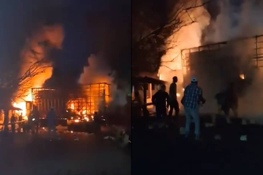 La quema de este camión causó bloqueo en uno de los corredores viales más importantes de Jamundí (Valle del Cauca).