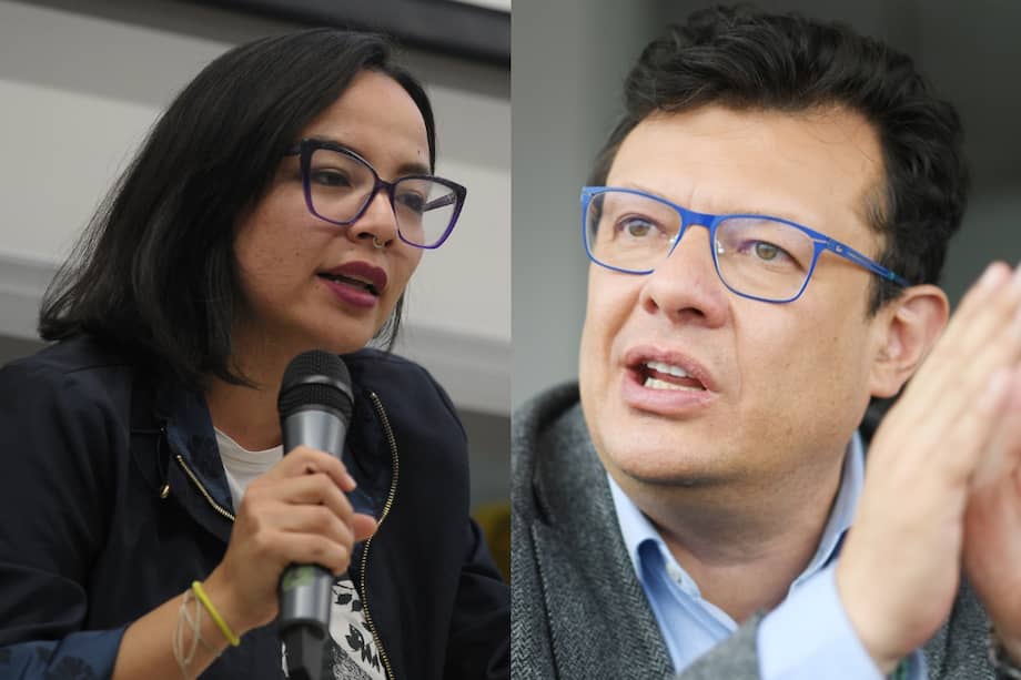 Jennifer Pedraza, representante a la Cámara por el partido Dignidad y Compromiso; Hollman Morris, subgerente de televisión de RTVC.