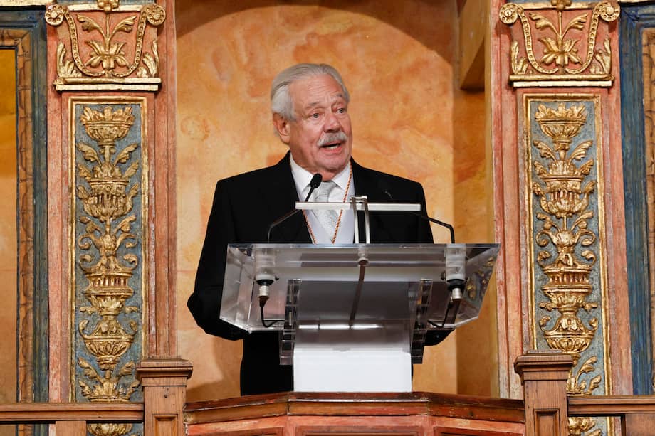El escritor mexicano Gonzalo Celorio pronuncia su discurso tras recibir el Premio Cervantes 2025, el más importante de las letras hispanas, en un acto presidido por los Reyes.