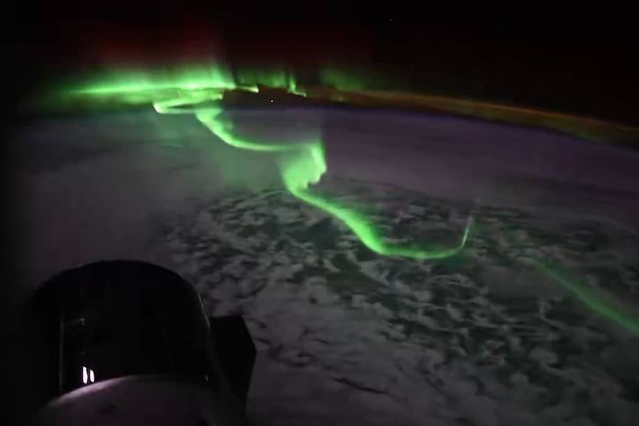 Pantallazo del video capturado por la astronauta Jessica Meir.