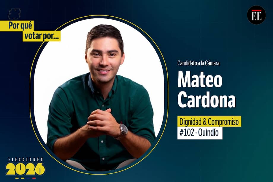 Mateo Cardona es candidato a la Cámara. Va por Dignidad & Compromiso.
