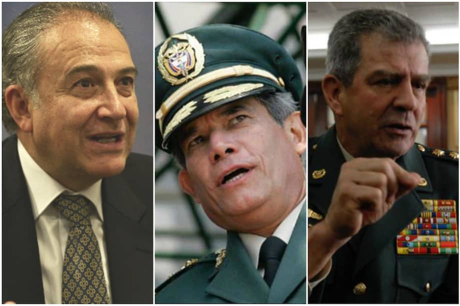 Los generales (r) Óscar Naranjo, Freddy Padilla y Mario Montoya. / Archivo