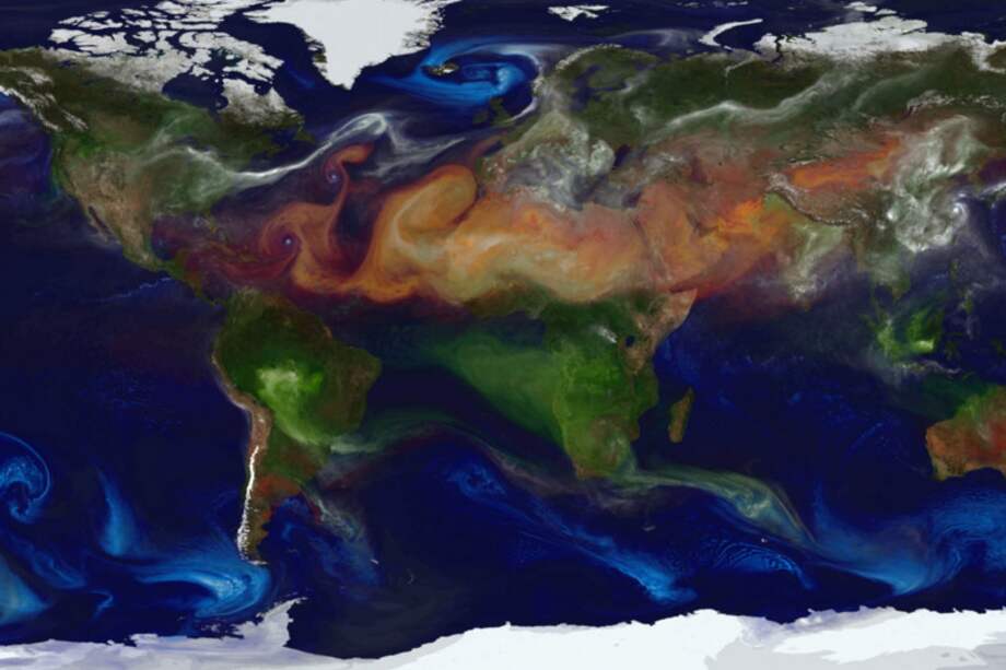 El movimiento de los gases sobre la Tierra. Foto: NASA