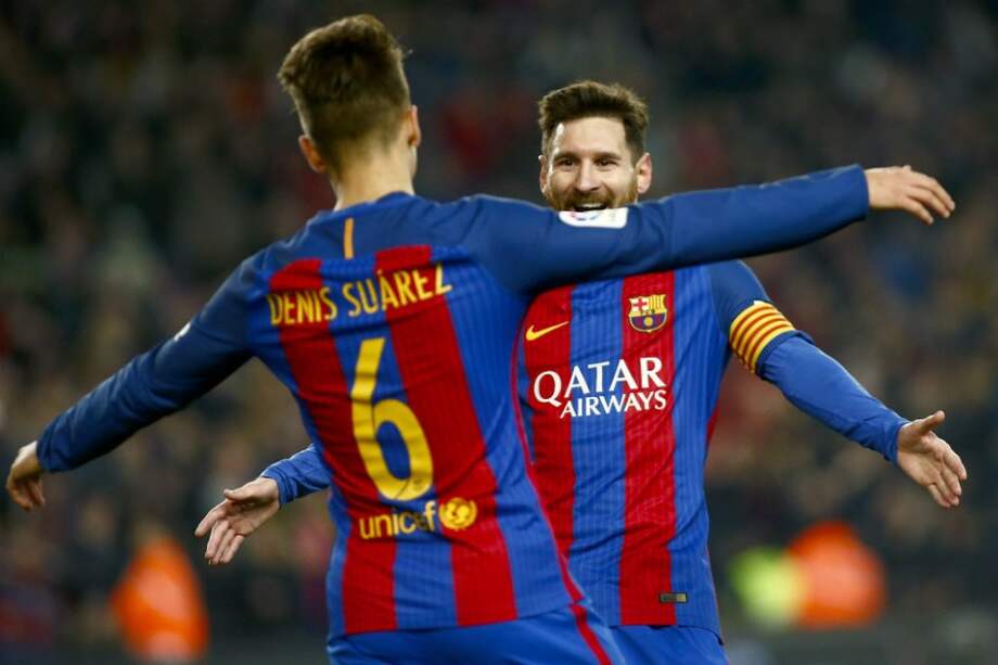 Denis Suárez y Lionel Andrés Messi, protagonistas este jueves en la victoria del Barça. / EFE