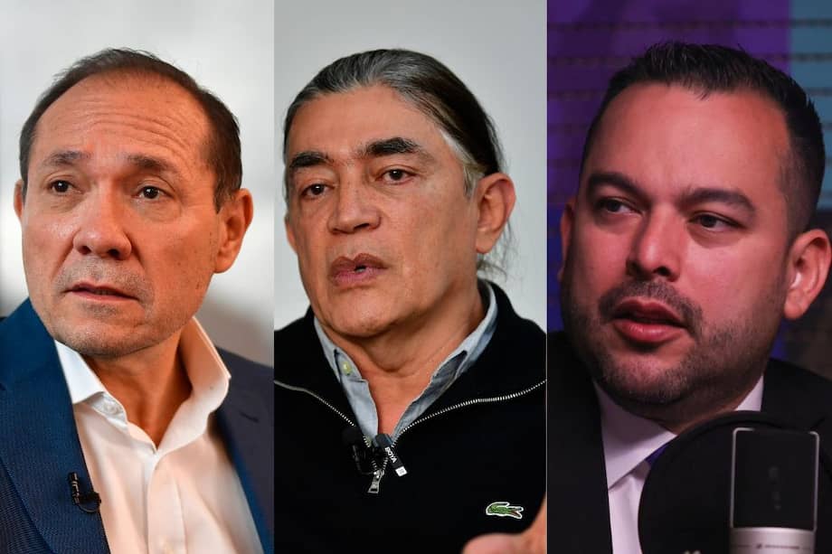 El ministro del Trabajo, Antonio Sanguino; el director del DPS, Gustavo Bolívar, y el ministro de Minas, Edwin Palma.