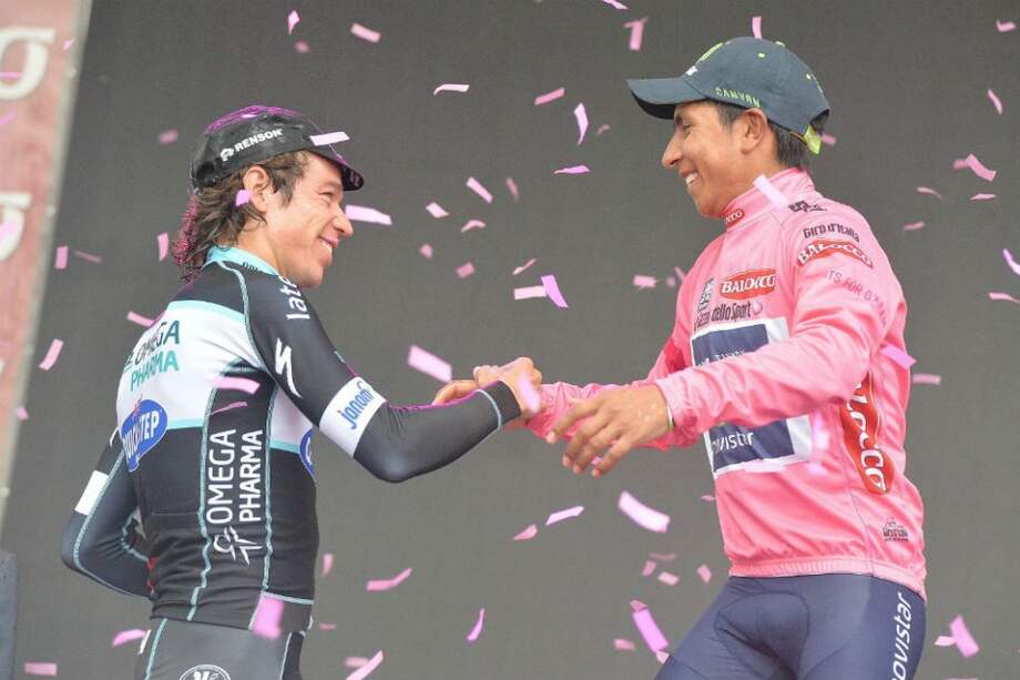 Nairo Quintana y Rigoberto Urán hicieron el 1-2 en el Giro de Italia 2014. Foto: AFP