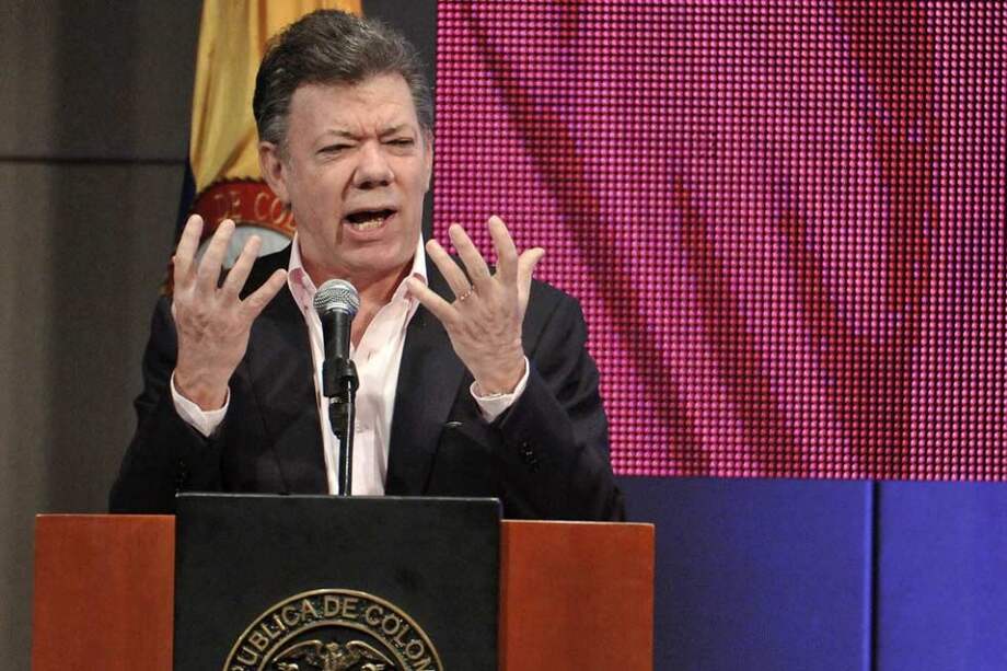 Presidente Juan Manuel Santos durante discurso de la Asamblea del partido de La U.
