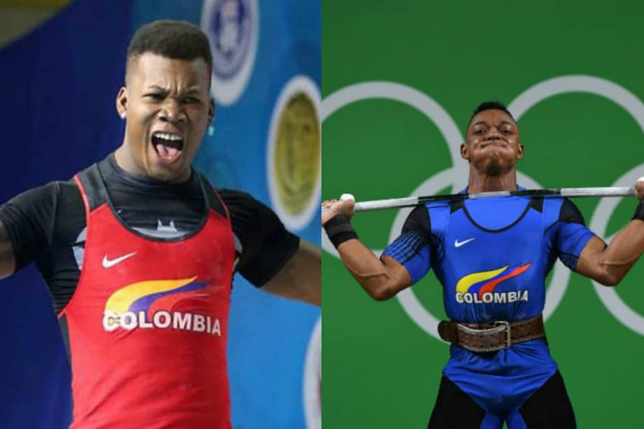 Yeison López (izq.) y Andrés Caicedo (der.) suspendidos provisionalmente por la IWF. / AFP-Archivo El Espectador