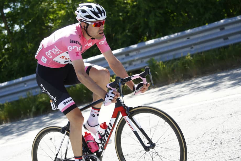 El holandés Tom Dumoulin, líder de esta edición centenario del Giro de Italia. / AFP