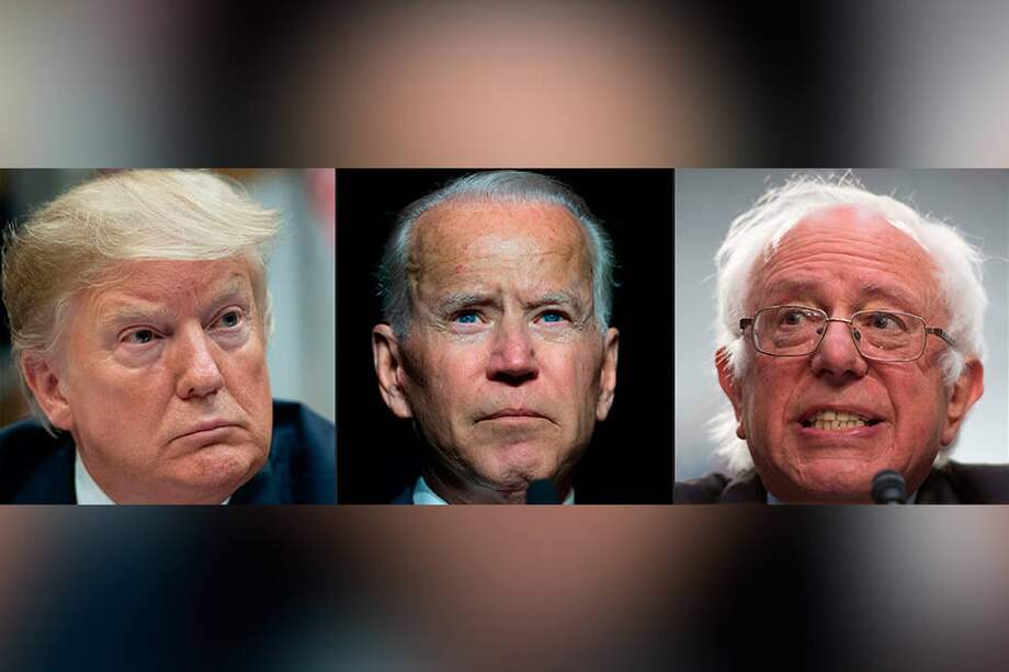 Donald Trump, Joe Biden y Bernie Sanders compiten por llegar a la Casa Blanca. / AFP