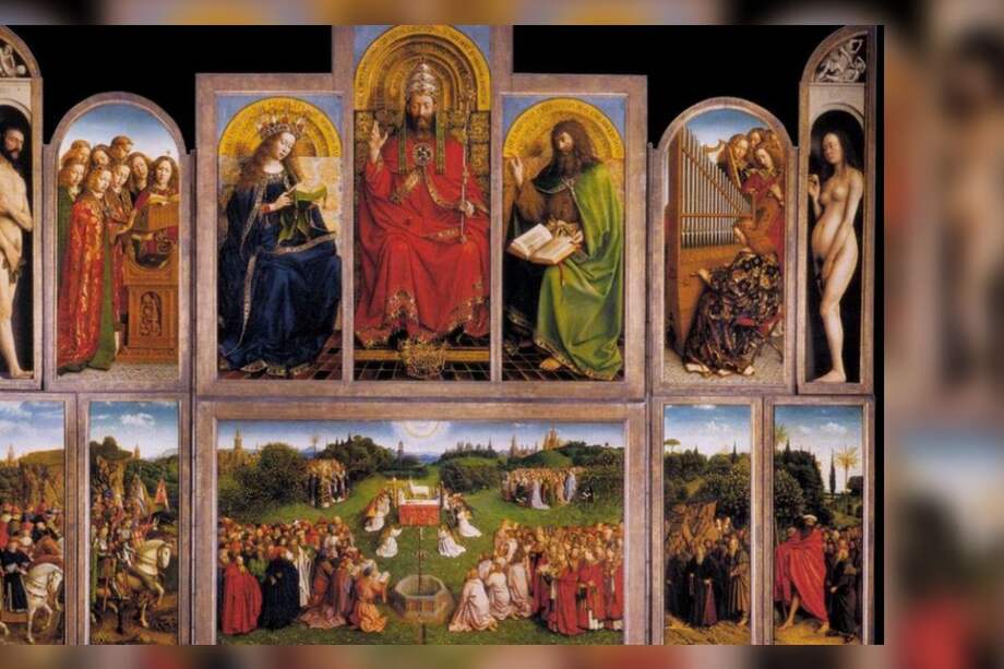 La obra es denominada como el Políptico de Gante o el Altar de Gante y fue pintada por los hermanos Hubert y Jan van Eyck.