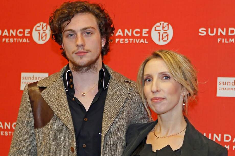 El actor Aaron Taylor-Johnson y su esposa Sam Taylor-Wood.