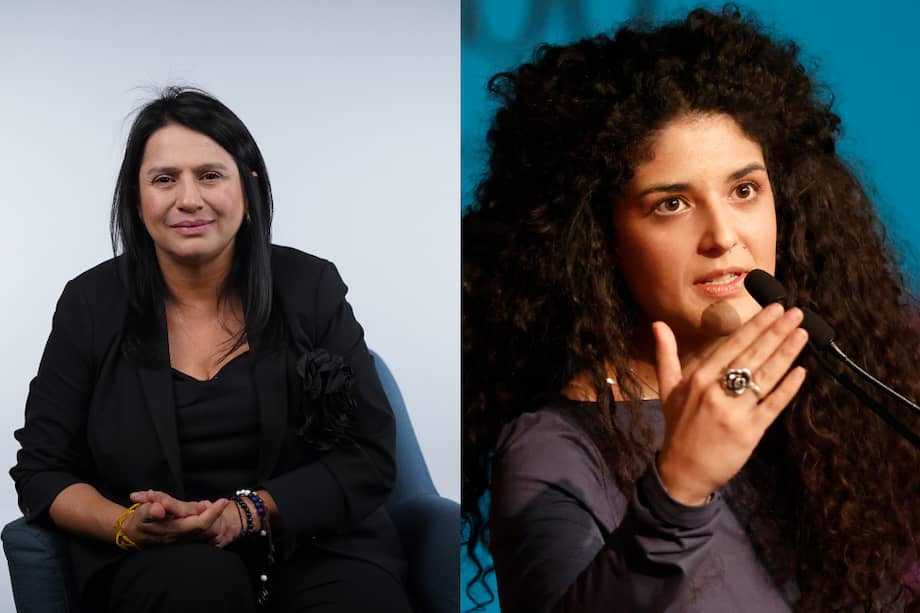 Paola Holguín, ministra entrante de Cultura, y Yannai Kadamani, ministra saliente de Cultura.