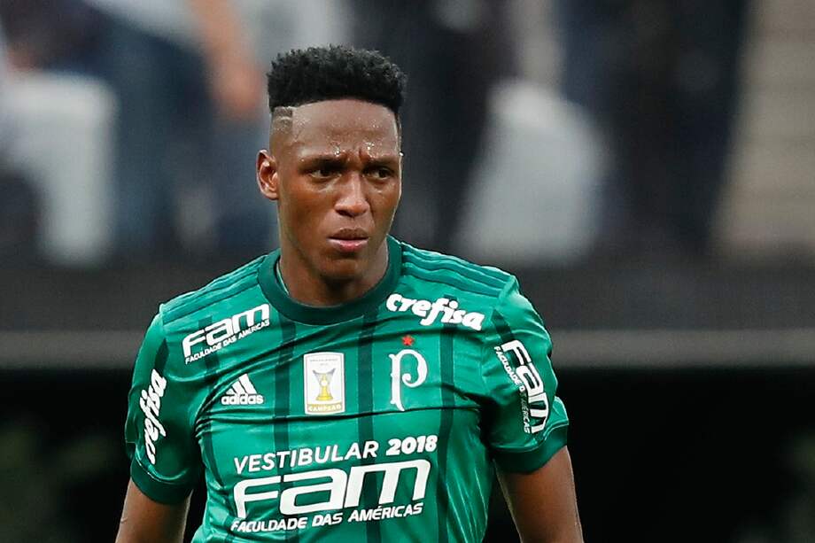 Yerry Mina, defensa colombiano del Palmeiras de Brasil. / EFE