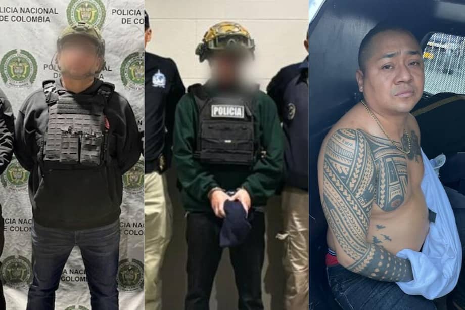 El funcionario hizo un recuento de las últimas capturas que han impactado a las redes de narcotráfico ecuatorianas, como las de alias “Javi”, “Lobo Menor” y “Fede”. (De izquierda a derecha).