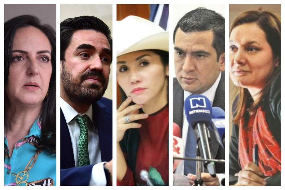 De izquierda a derecha: María Fernanda Cabal, Gabriel Santos, Amanda Rocío González, Edward Rodríguez y Ángela Garzón.