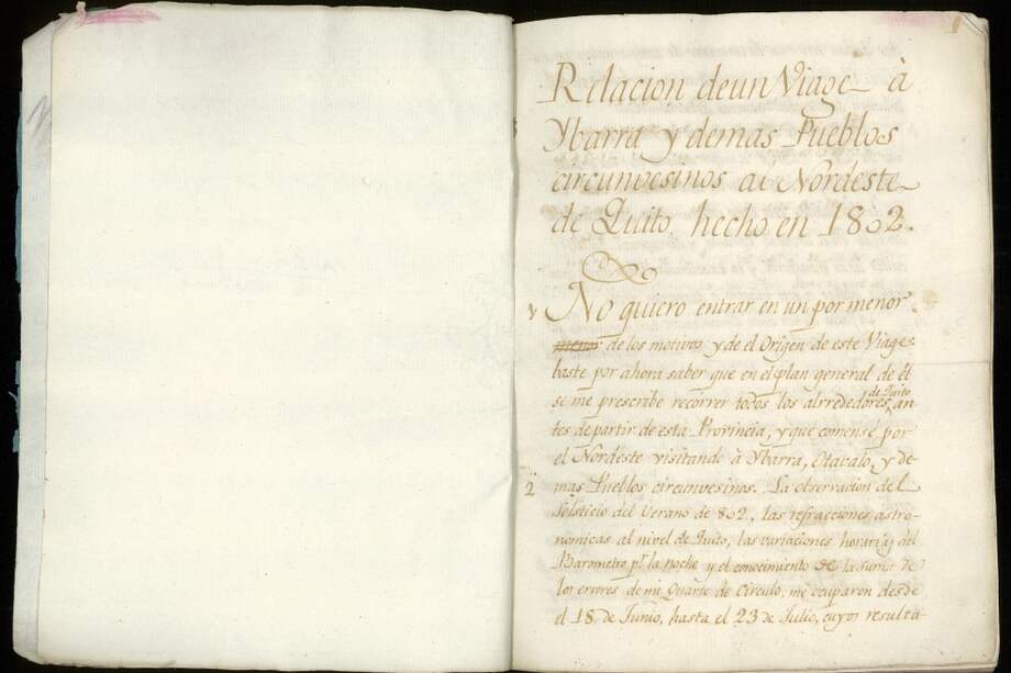 Este es uno de los cuadernos originales de viajes de Francisco José de Caldas. / Universidad Javeriana