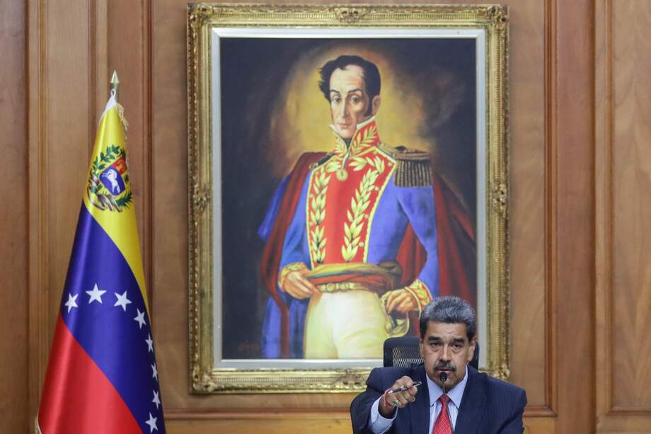 El presidente de Venezuela, Nicolás Maduro, habla durante una rueda de prensa este miércoles, en el Palacio de Miraflores en Caracas (Venezuela).