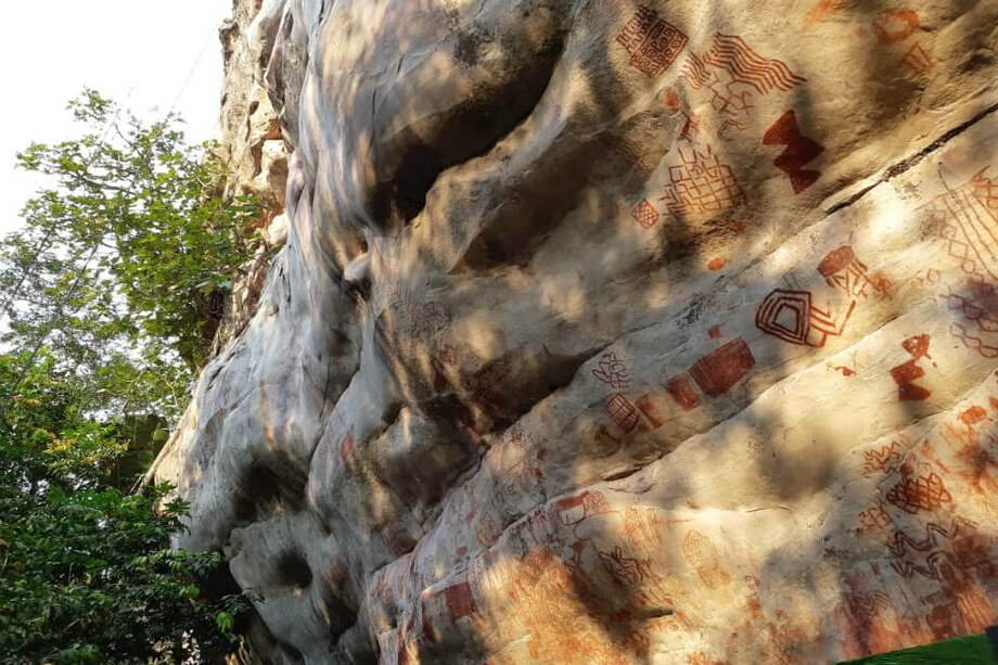 Pinturas rupestres en el raudal del Guayabero. / Archivo-El Espectador