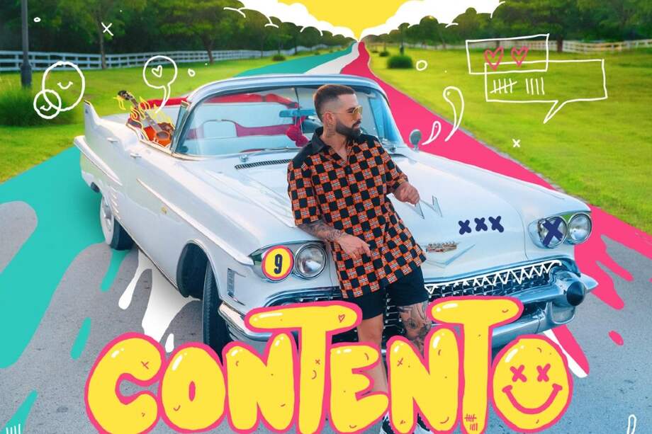 Mike Bahía en la imagen promocional del álbum "Contento".